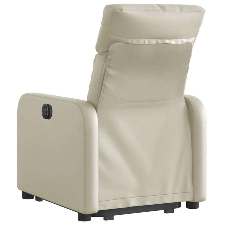 Fauteuil inclinable électrique crème similicuir - 5