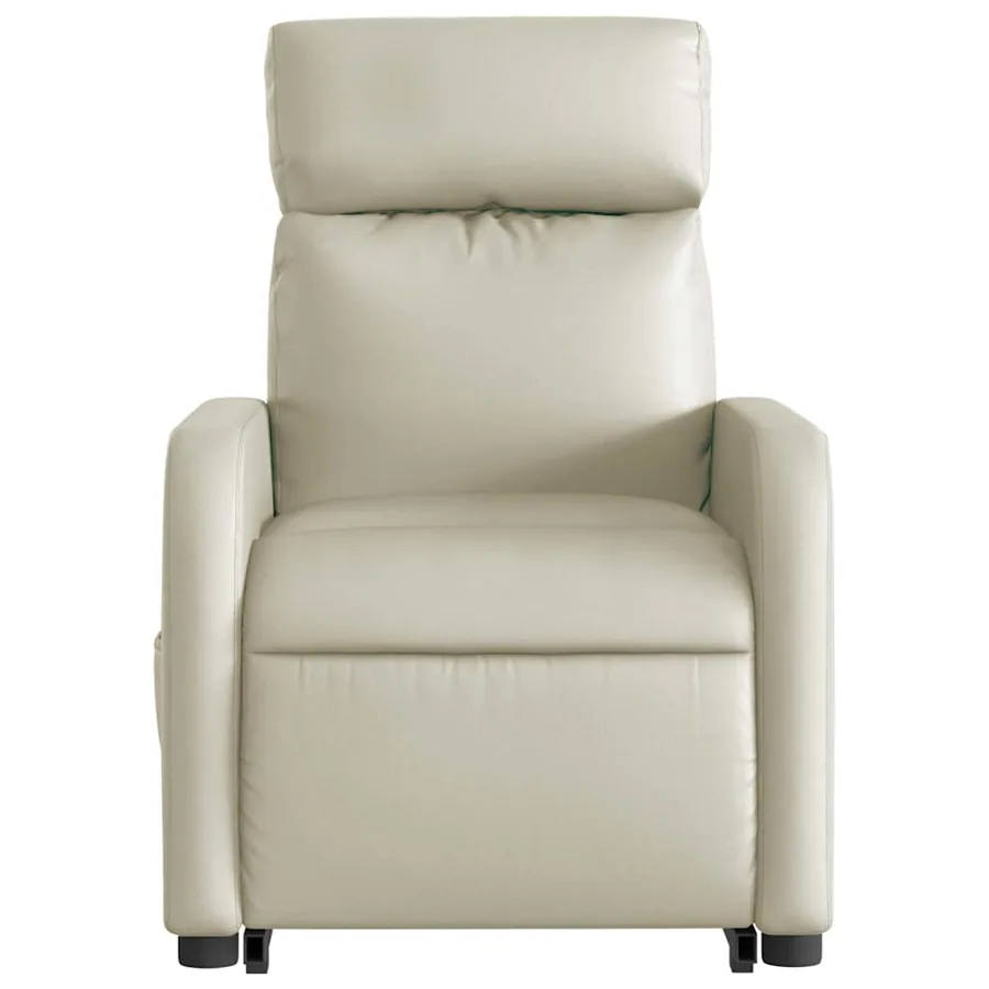 Fauteuil inclinable électrique crème similicuir - 9