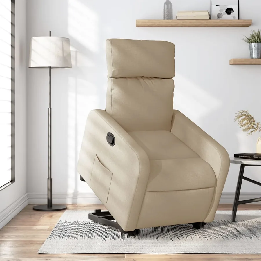 Fauteuil inclinable Crème Tissu - 15