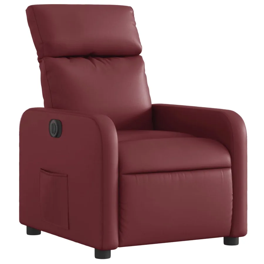Fauteuil inclinable électrique Rouge bordeaux Similicuir - 4