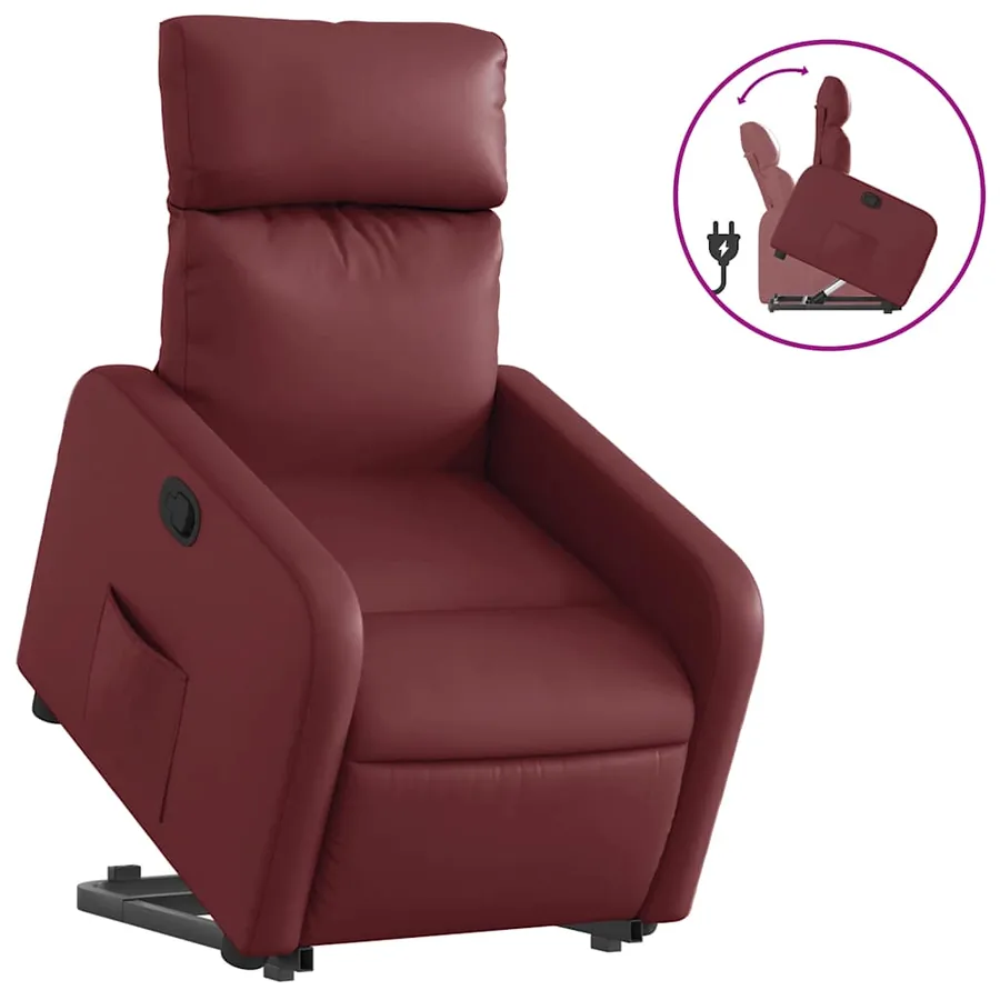 Fauteuil inclinable Rouge bordeaux Similicuir - 2