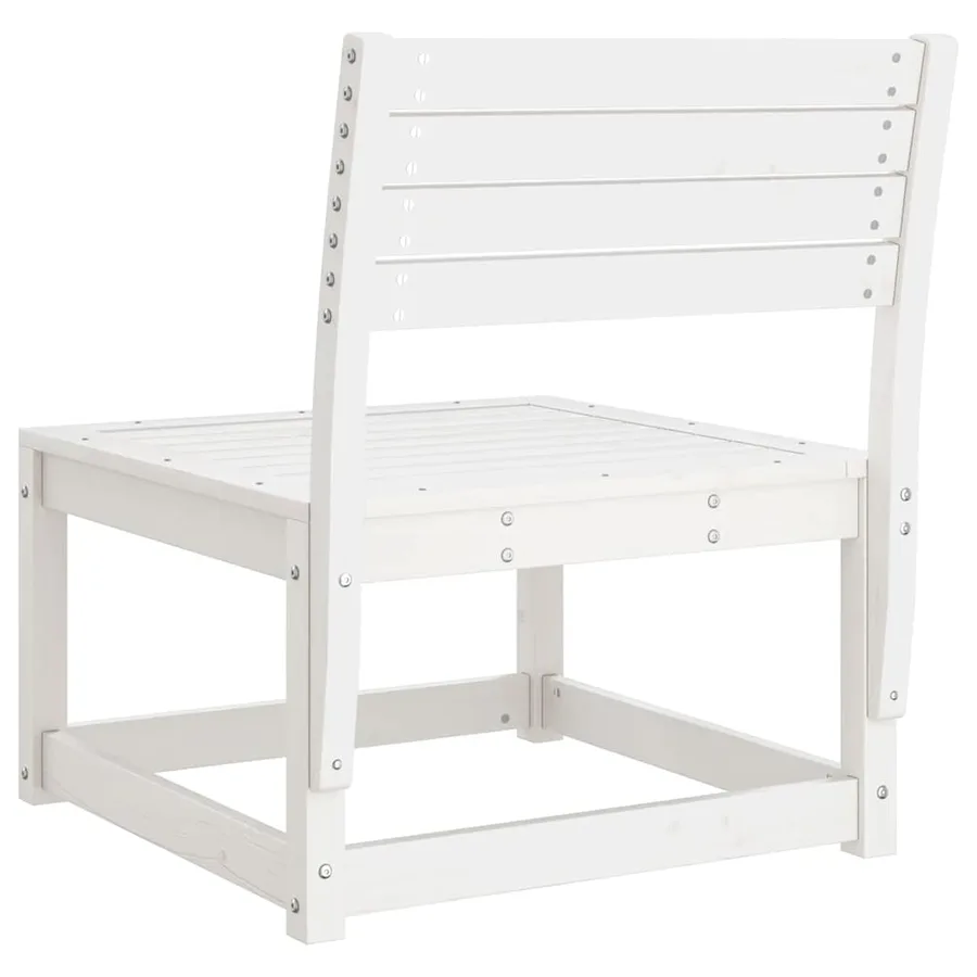 Canapé de jardin blanc bois de pin massif - 6