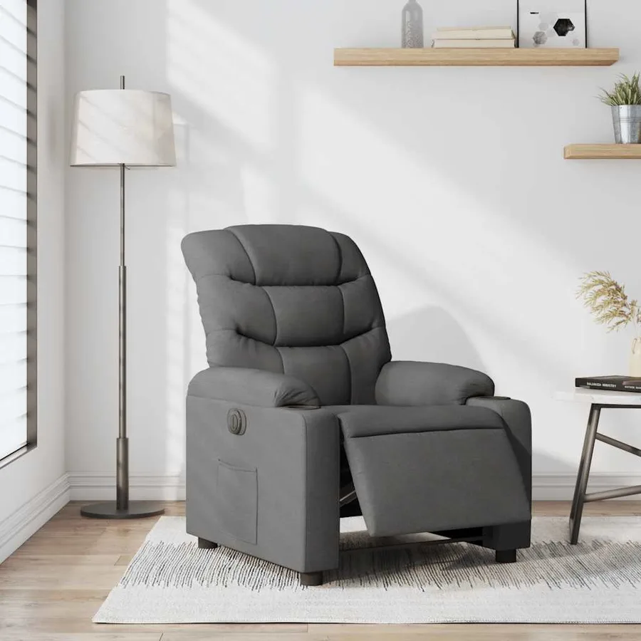 Fauteuil inclinable électrique Gris foncé Tissu - 16