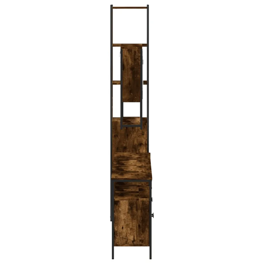Ensemble de meubles de salle de bain 4 pcs Chêne fumé Bois - 7