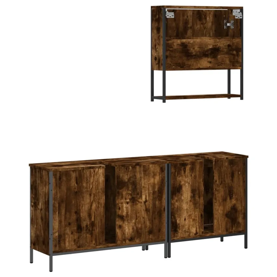 Ensemble de meubles de salle de bain 3 pcs Chêne fumé - 8