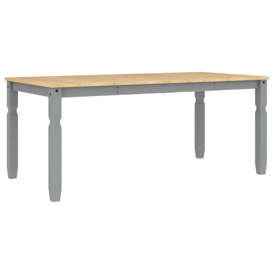 Table à manger Corona gris 180x90x75 cm bois massif de pin - 2