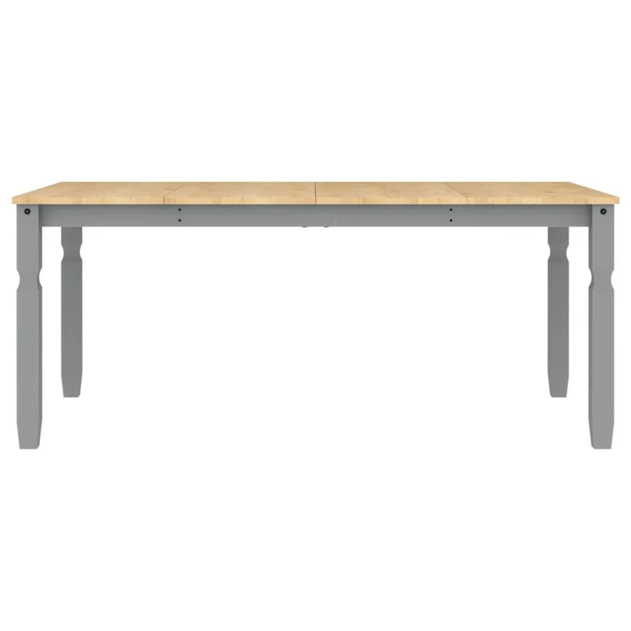 Table à manger Corona gris 180x90x75 cm bois massif de pin - 4