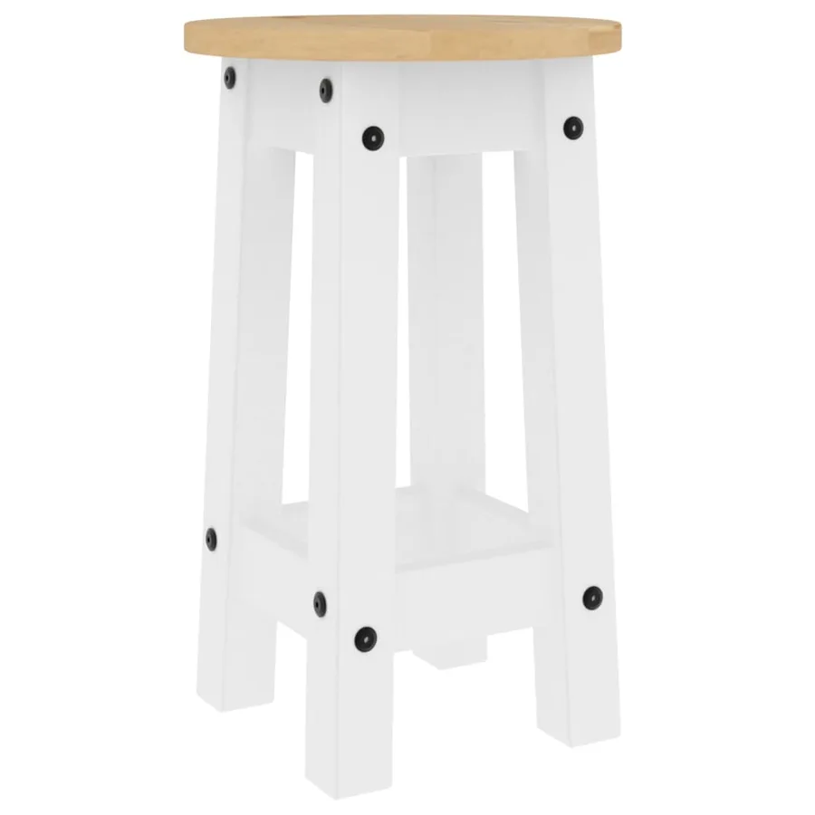 Ensemble de bar 3 pcs blanc bois de pin massif - 11