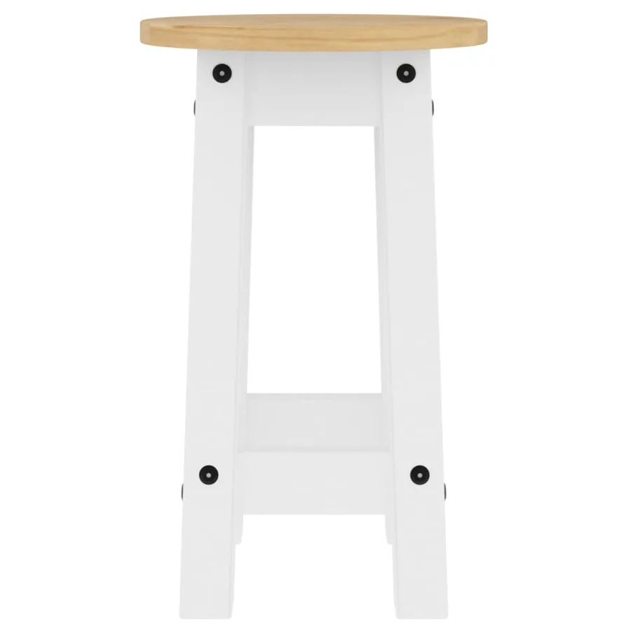 Ensemble de bar 3 pcs blanc bois de pin massif - 12