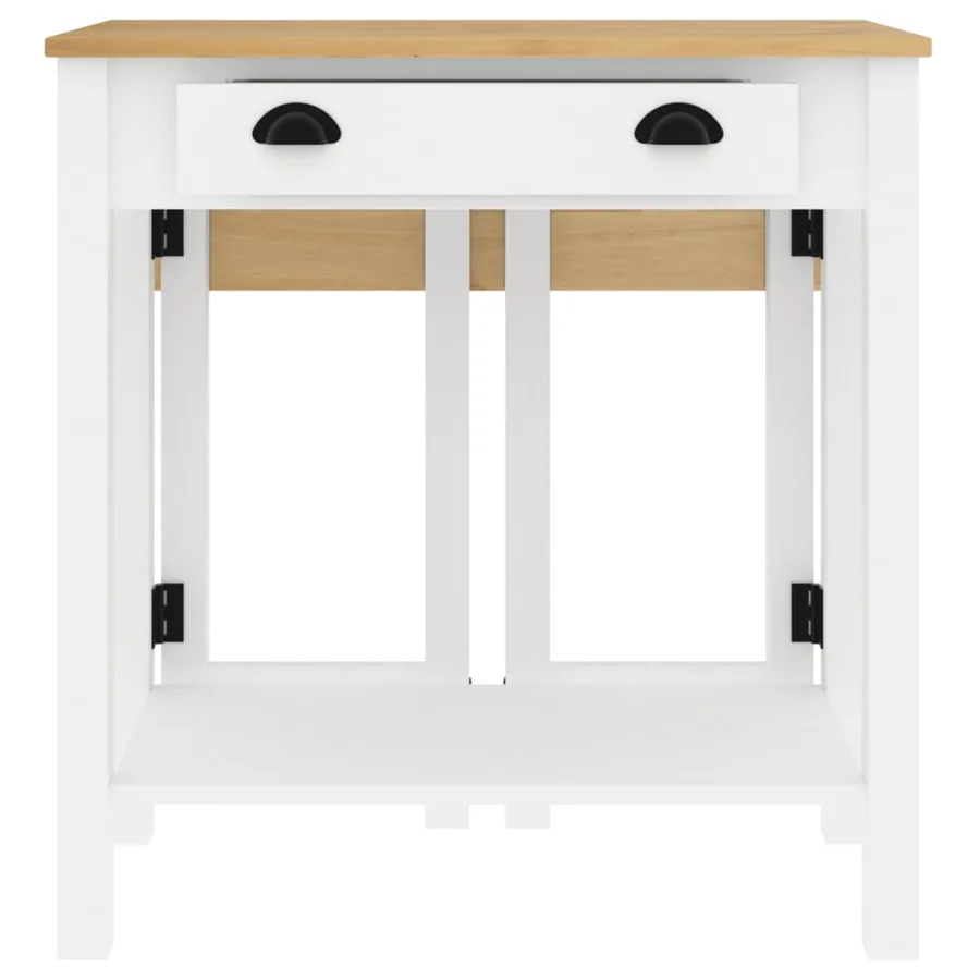 Ensemble de bar 3 pcs blanc bois de pin massif - 7