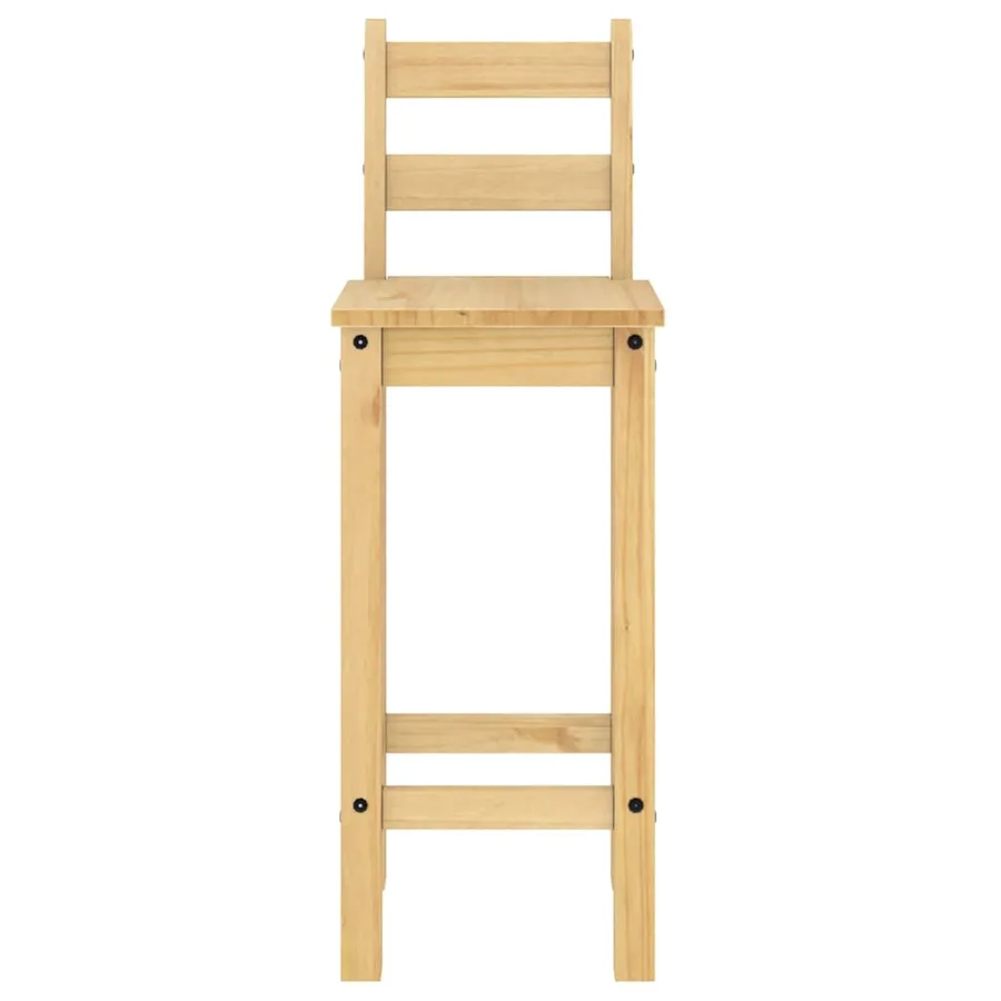 Ensemble de bar 3 pcs Bois de pin massif - 6