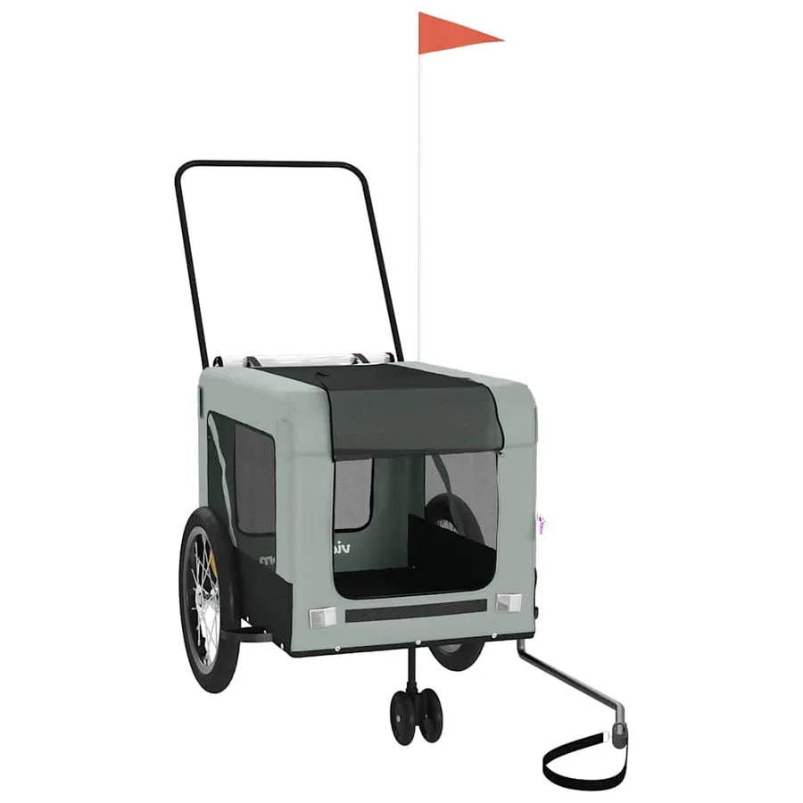 Remorque de vélo pour animaux de compagnie gris et noir - 3