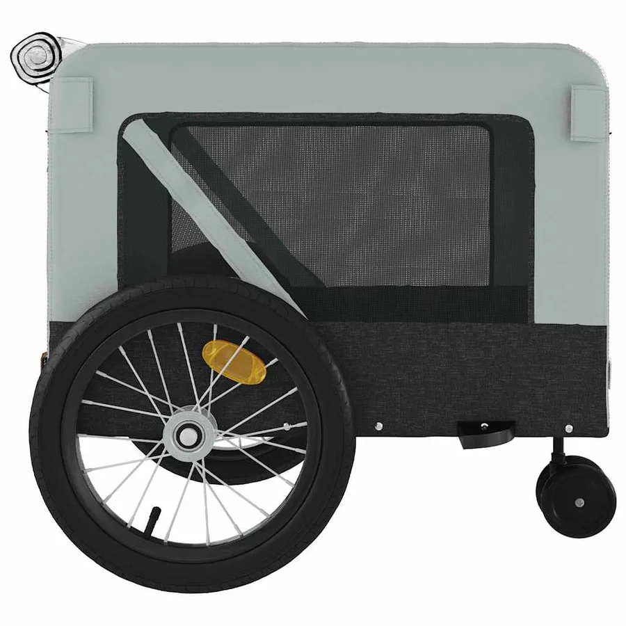 Remorque de vélo pour animaux de compagnie gris et noir - 8