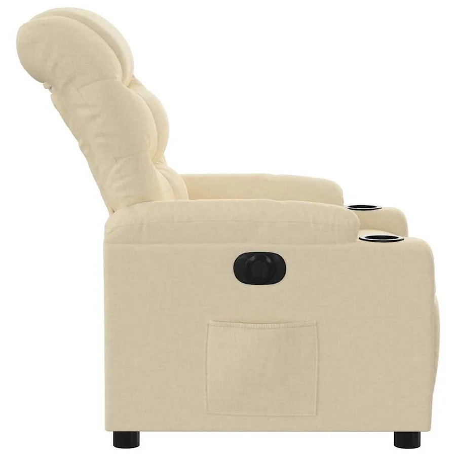 Fauteuil inclinable électrique Crème Tissu - 10