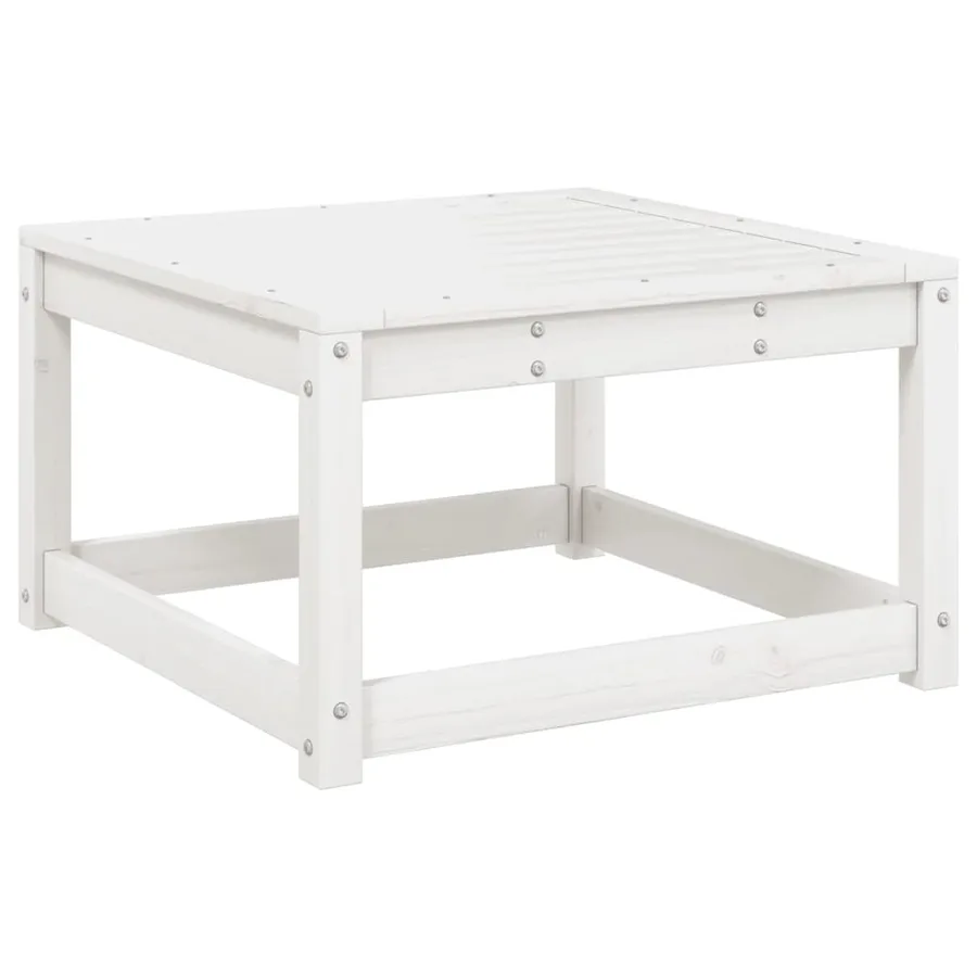 Salon de jardin 3 pcs blanc bois de pin massif - 3
