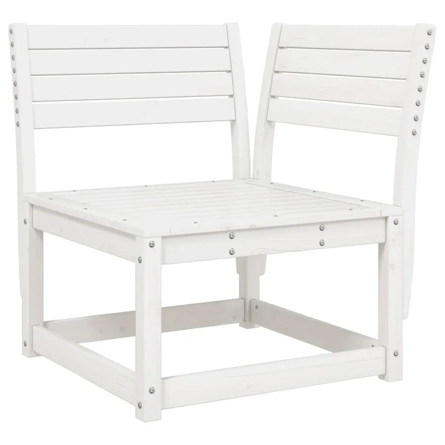 Salon de jardin 3 pcs blanc bois de pin massif - 4