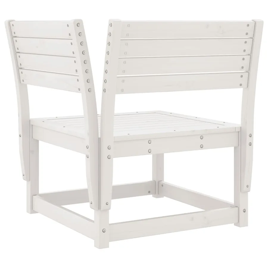 Salon de jardin 3 pcs blanc bois de pin massif - 5