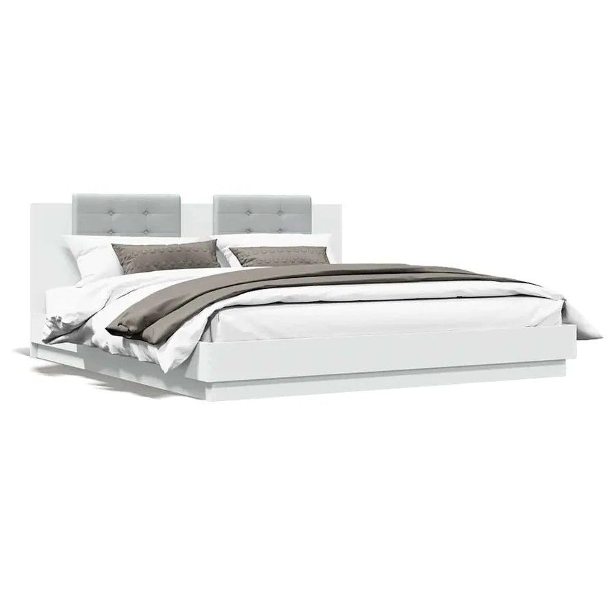 Cadre de lit sans matelas blanc 160x200 cm - 2