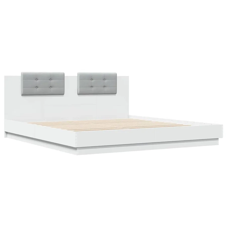 Cadre de lit sans matelas blanc 160x200 cm - 3