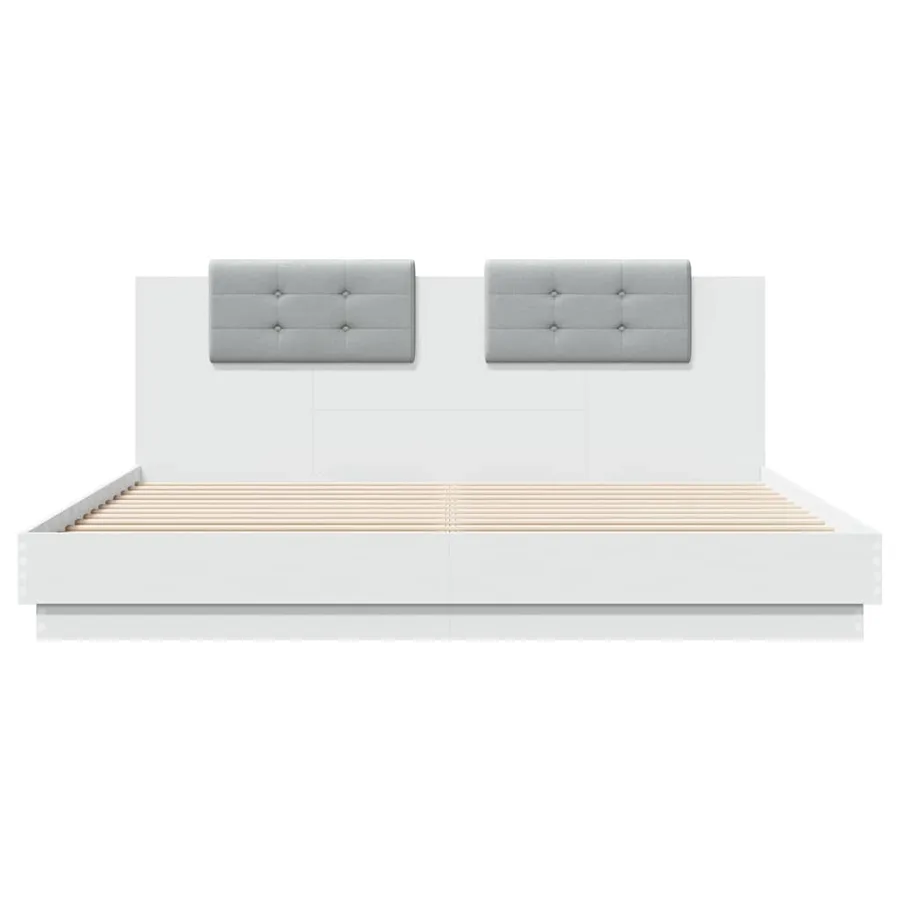 Cadre de lit sans matelas blanc 160x200 cm - 4