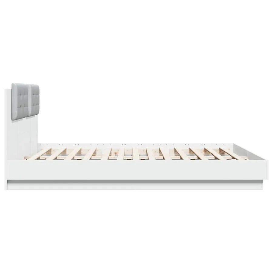 Cadre de lit sans matelas blanc 160x200 cm - 5