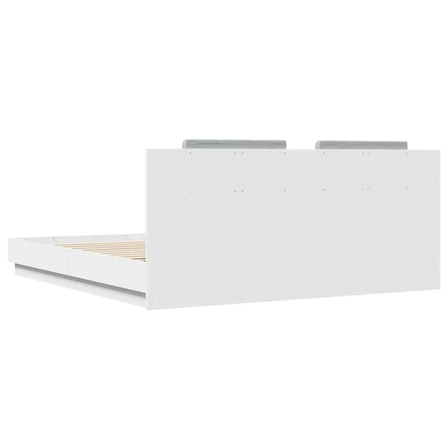 Cadre de lit sans matelas blanc 160x200 cm - 6
