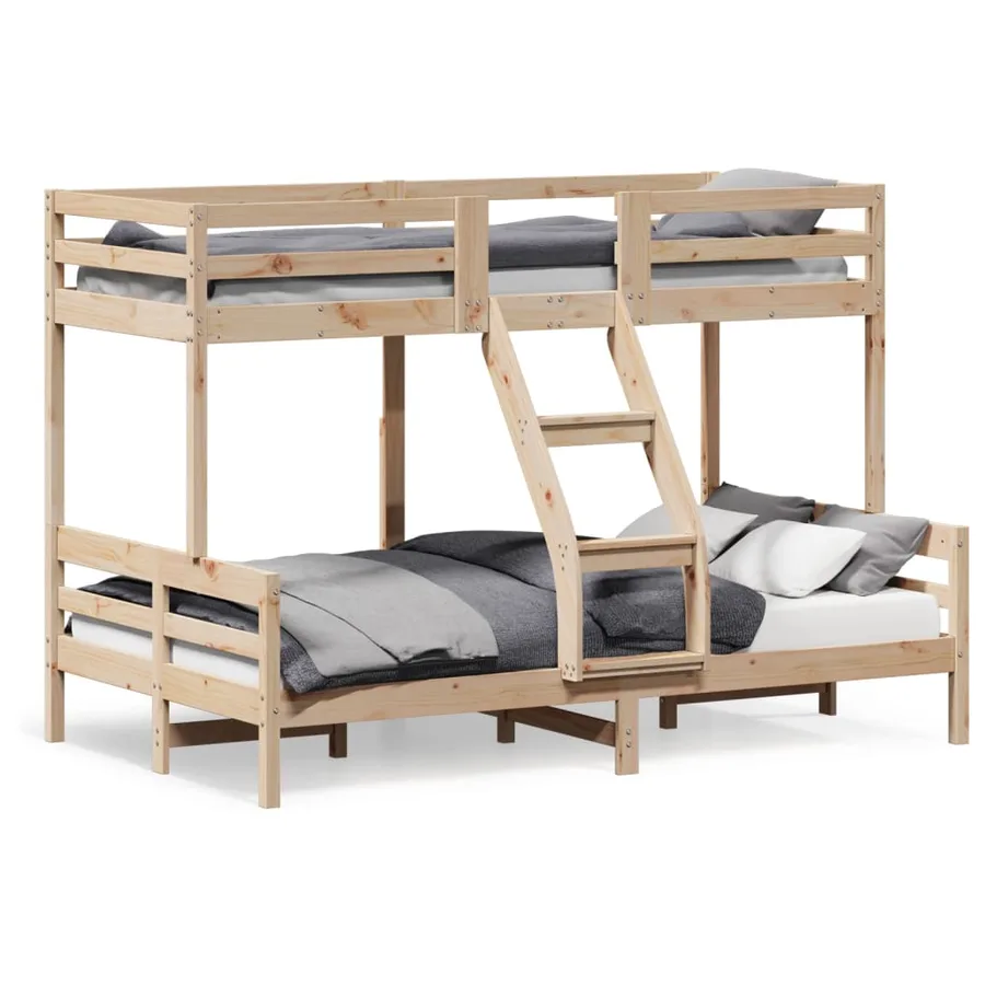 Lit superposé sans matelas 80x200/120x200 cm bois massif - 2