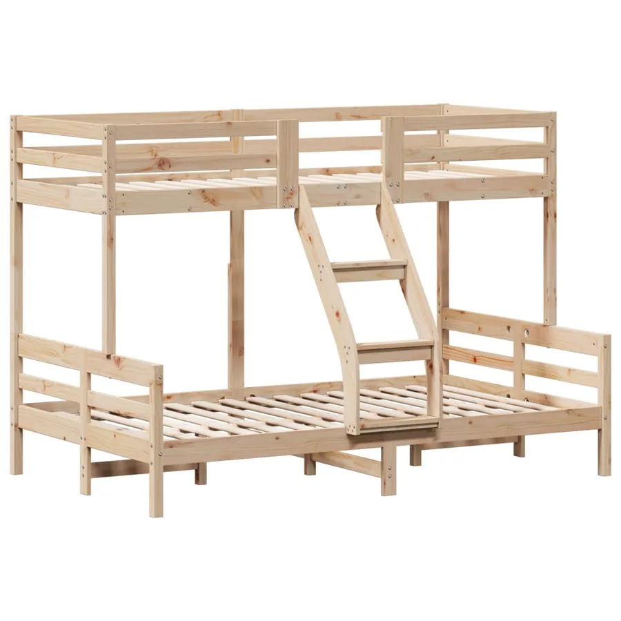Lit superposé sans matelas 80x200/120x200 cm bois massif - 3