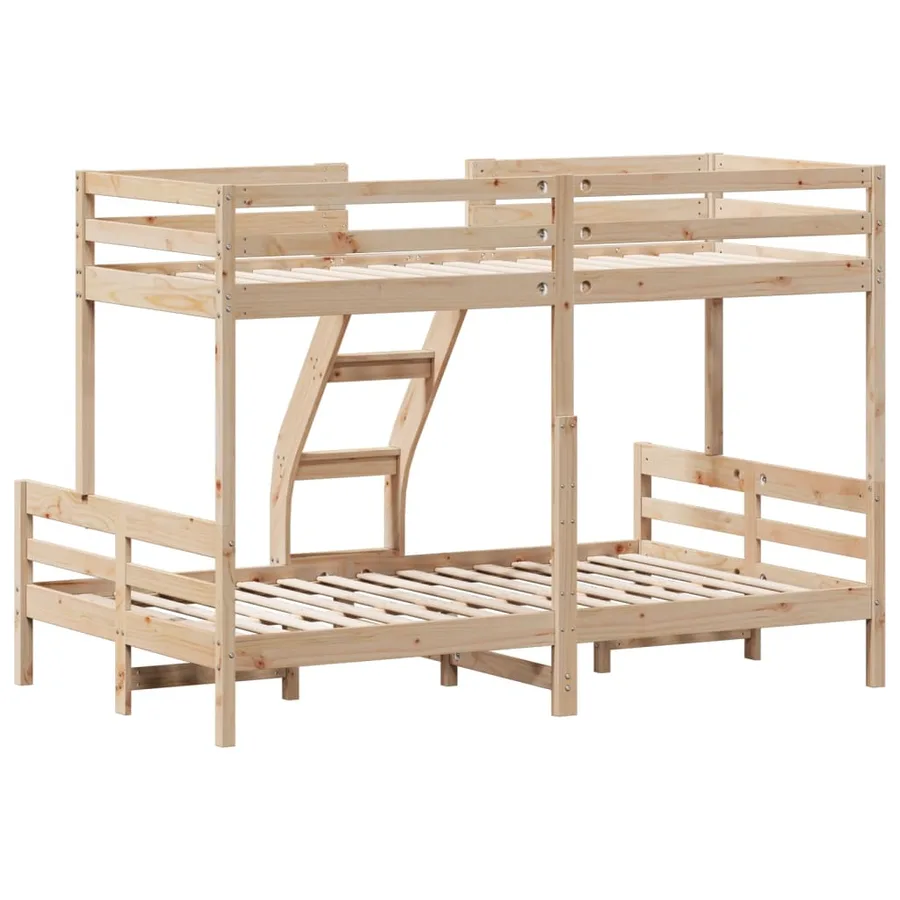 Lit superposé sans matelas 80x200/120x200 cm bois massif - 6