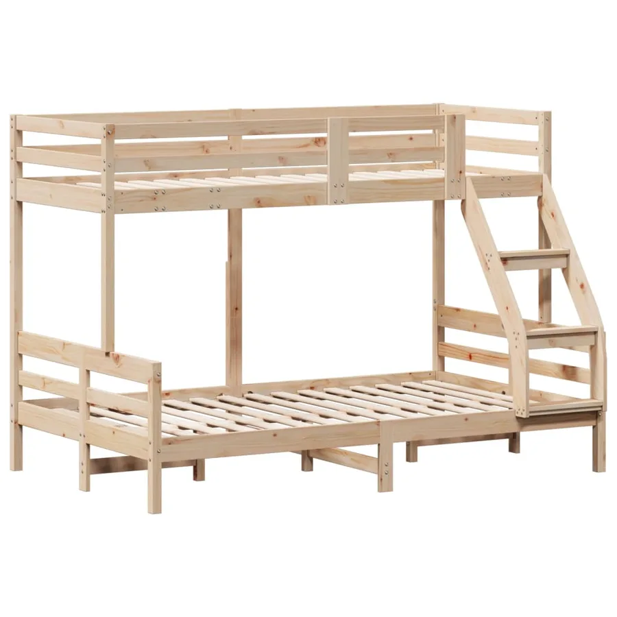 Lit superposé sans matelas 80x200/120x200 cm bois massif - 3