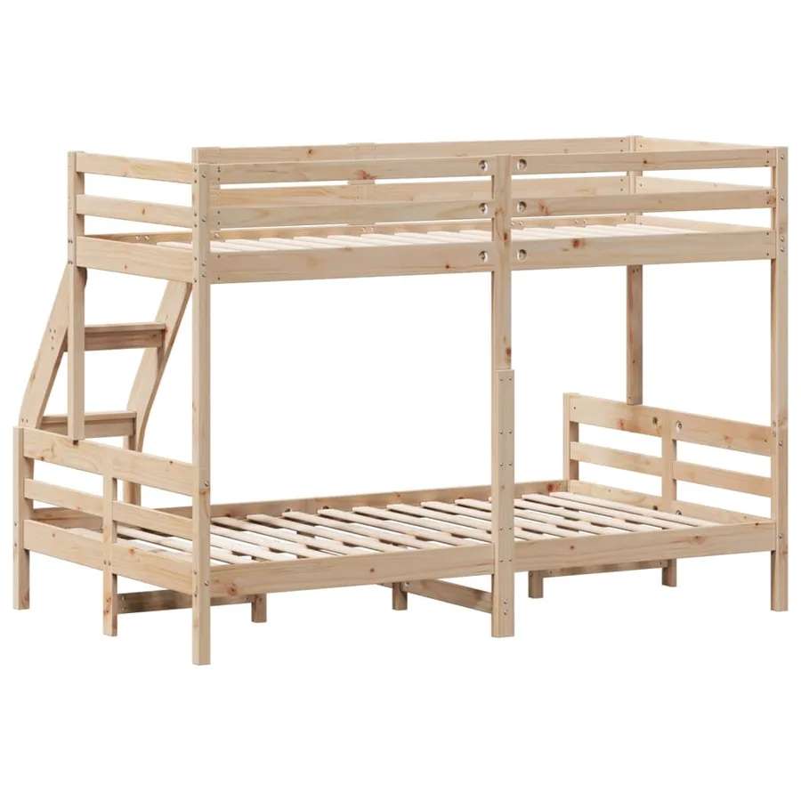 Lit superposé sans matelas 80x200/120x200 cm bois massif - 6