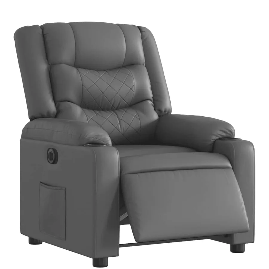 Fauteuil inclinable électrique Gris Similicuir - 3