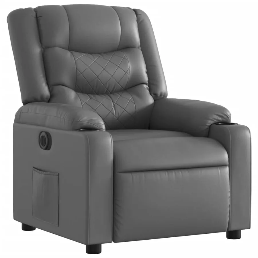 Fauteuil inclinable électrique Gris Similicuir - 4