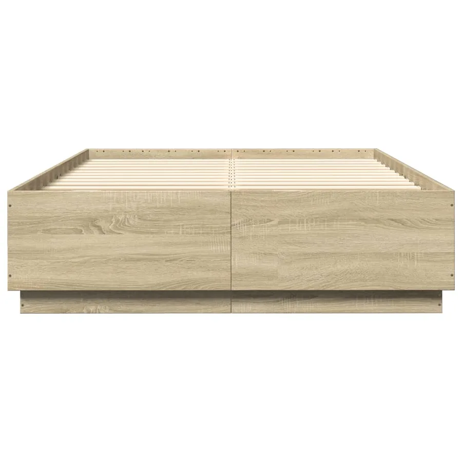 Cadre de lit sans matelas chêne sonoma 150x200 cm - 4