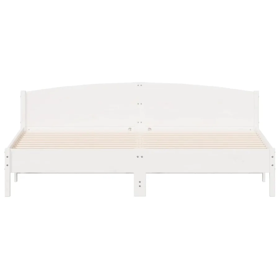 Cadre de lit sans matelas blanc 180x200 cm bois massif de pin - 4