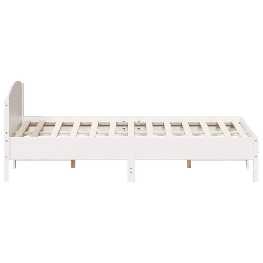 Cadre de lit sans matelas blanc 180x200 cm bois massif de pin - 5