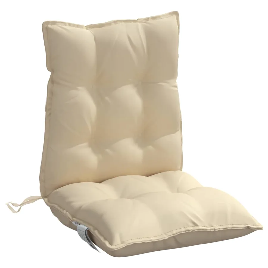 Coussins de chaise à dossier bas lot de 4 beige tissu oxford - 5