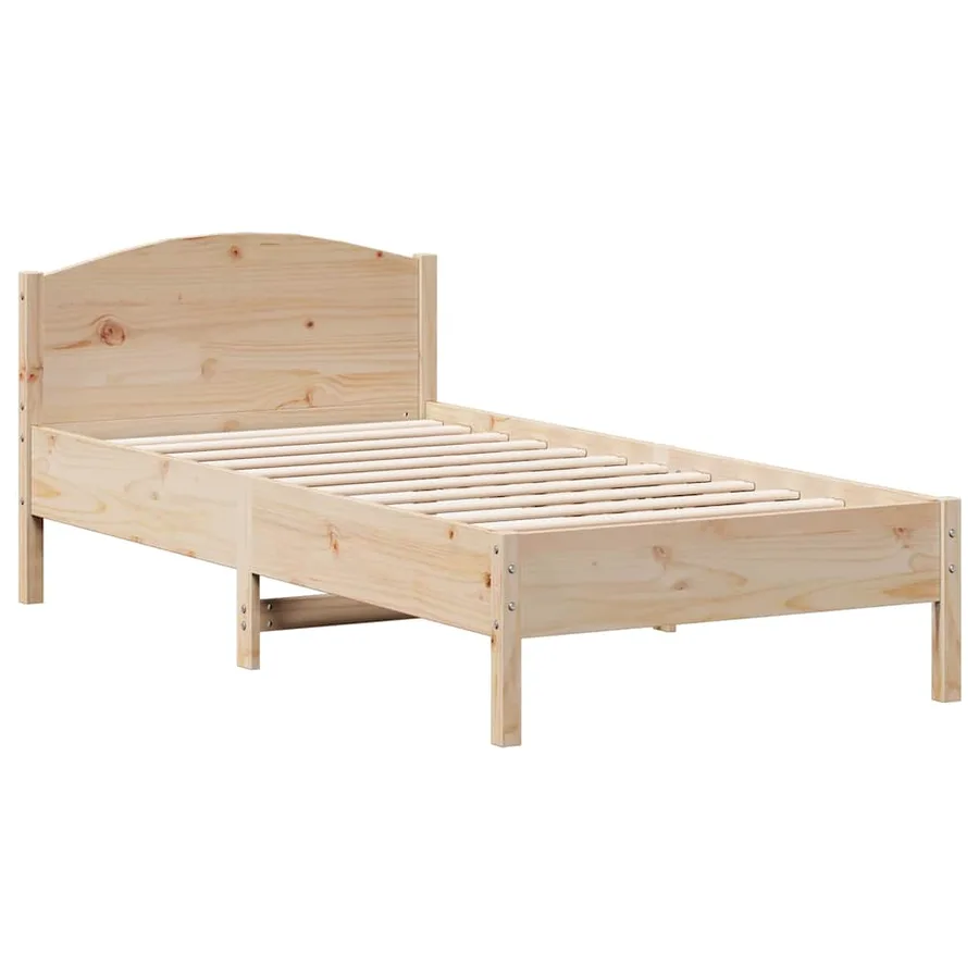 Cadre de lit sans matelas 75x190 cm bois de pin massif - 2