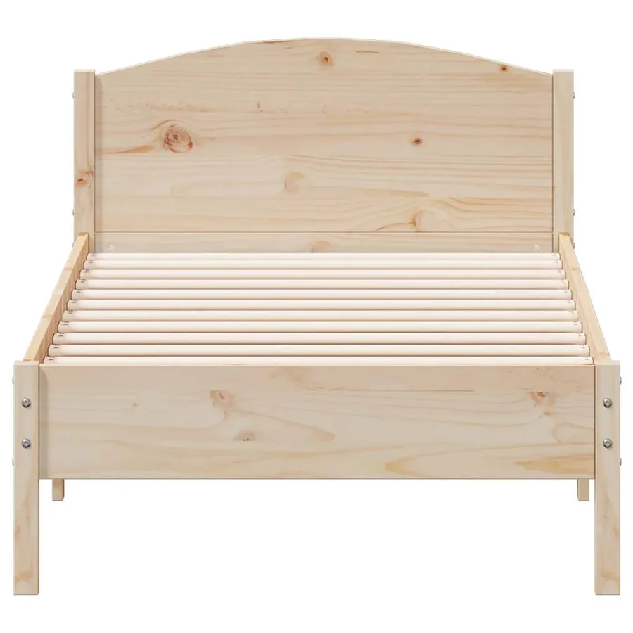 Cadre de lit sans matelas 75x190 cm bois de pin massif - 4