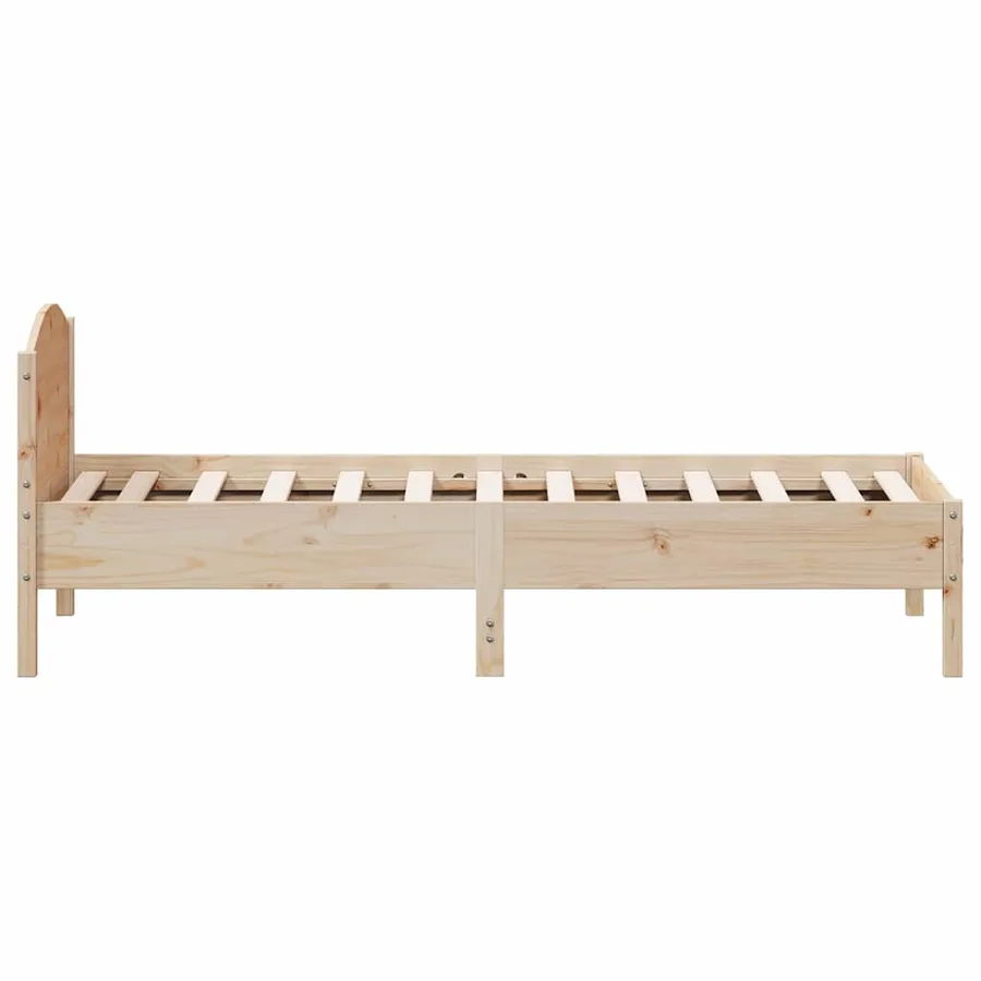 Cadre de lit sans matelas 75x190 cm bois de pin massif - 5