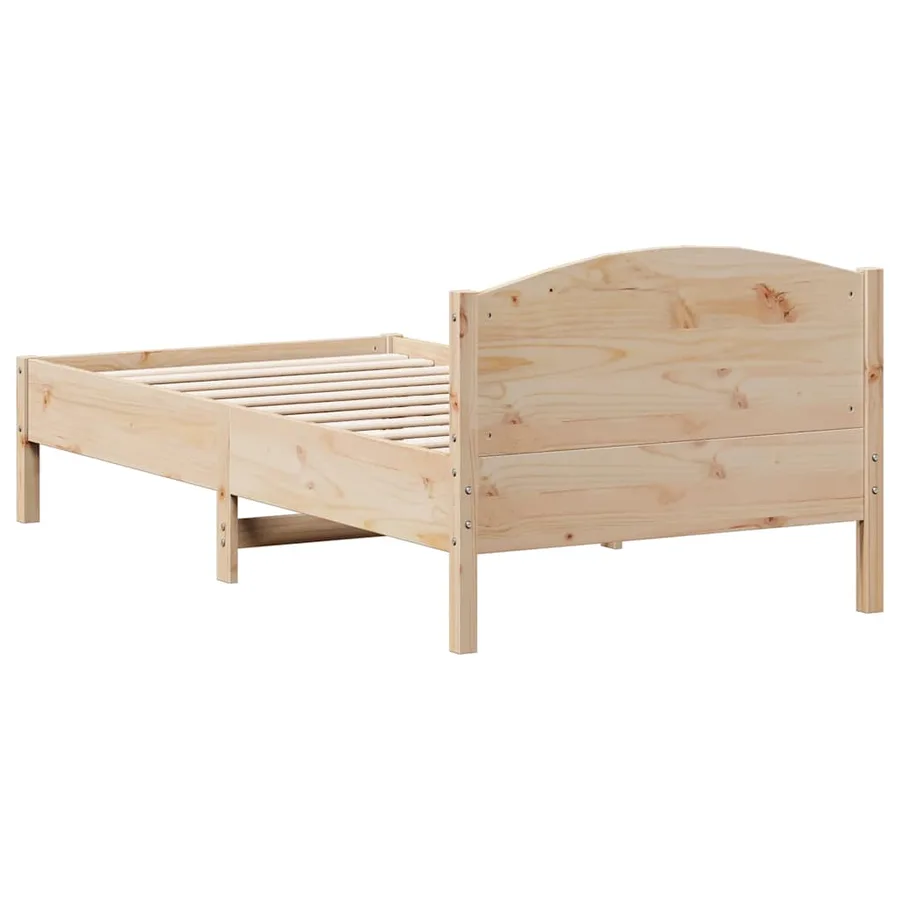 Cadre de lit sans matelas 75x190 cm bois de pin massif - 6