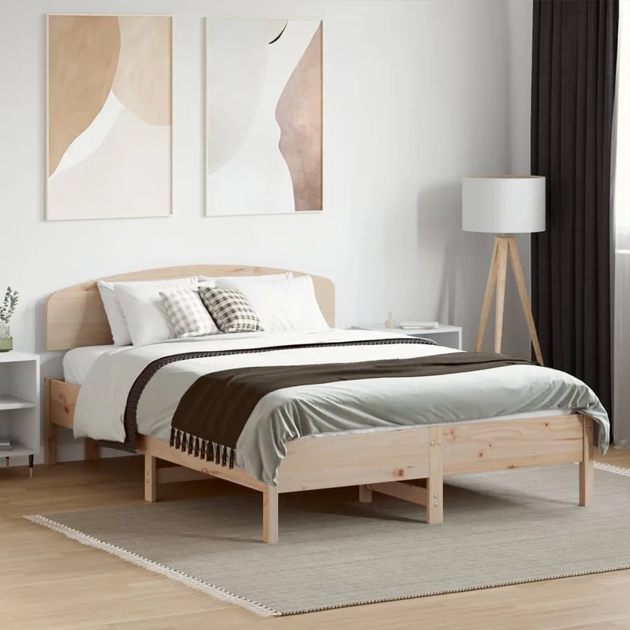 Cadre de lit sans matelas 140x190 cm bois de pin massif