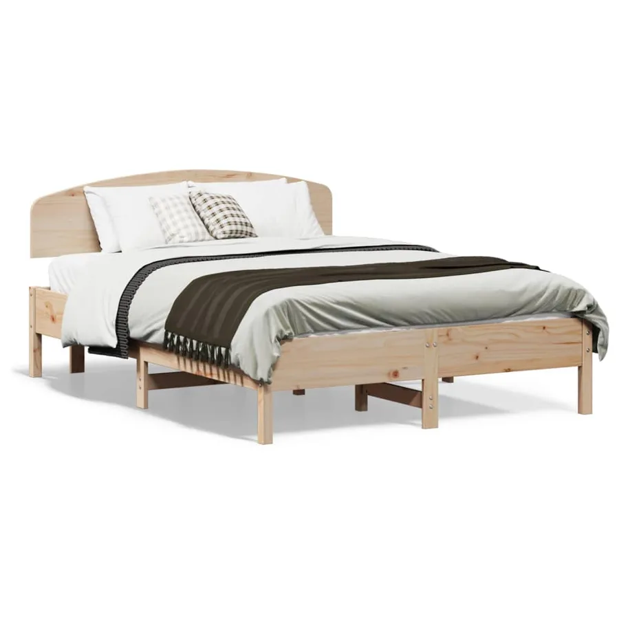 Cadre de lit sans matelas 140x190 cm bois de pin massif - 2