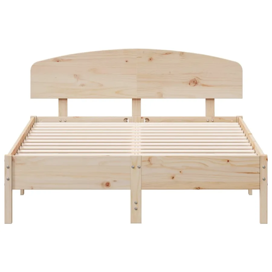 Cadre de lit sans matelas 140x190 cm bois de pin massif - 4