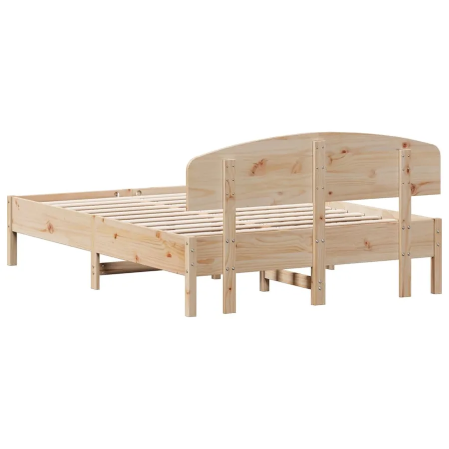 Cadre de lit sans matelas 140x190 cm bois de pin massif - 6