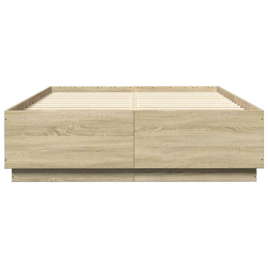 Cadre de lit sans matelas chêne sonoma 140x200 cm - 4