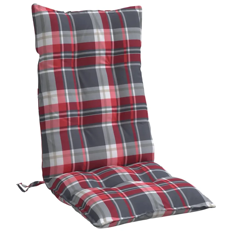 Coussins de chaise à dossier haut lot de 6 motif carreaux rouge - 5