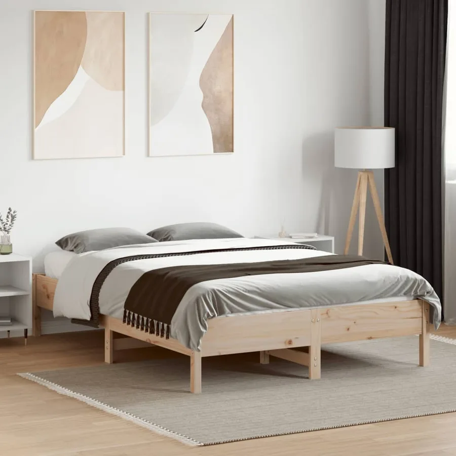 Cadre de lit sans matelas 140x190 cm bois de pin massif - 3