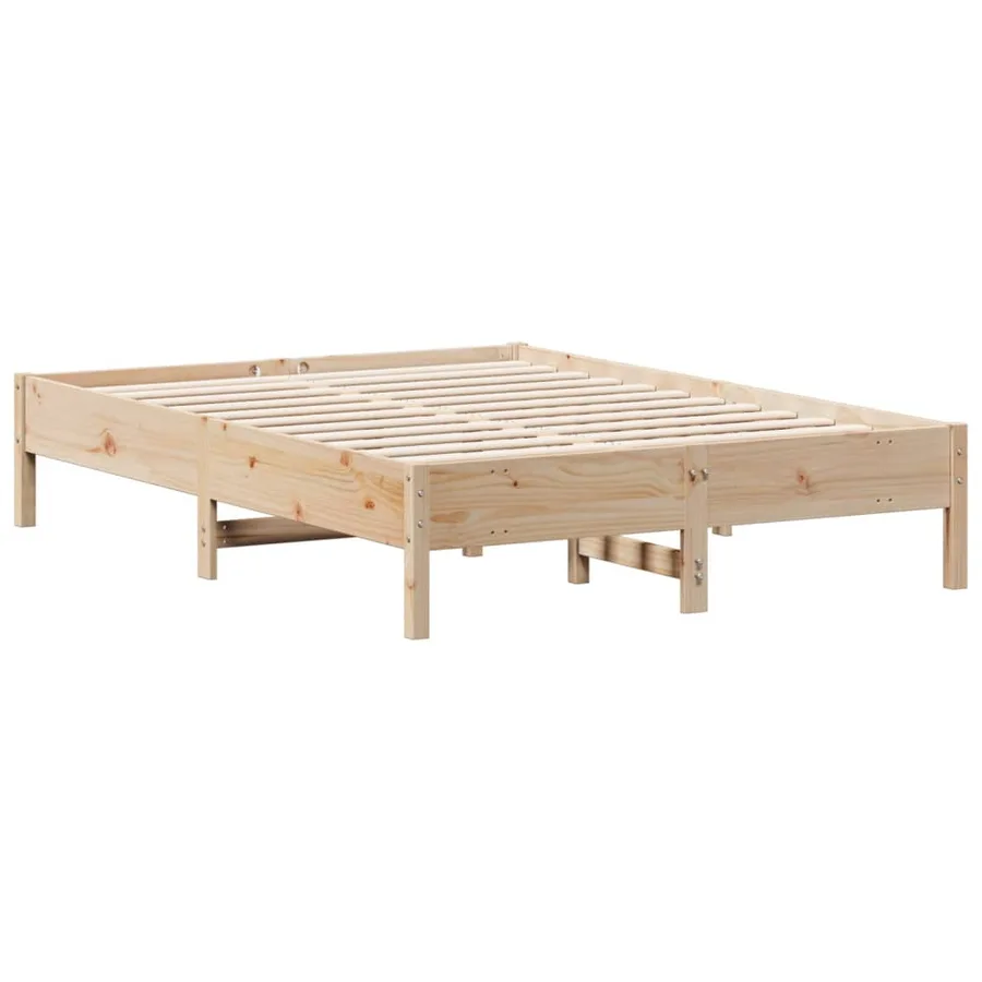 Cadre de lit sans matelas 140x190 cm bois de pin massif - 6