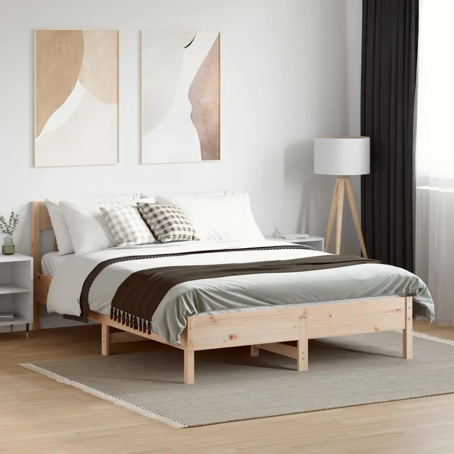 Cadre de lit sans matelas 120x190 cm bois de pin massif - 3